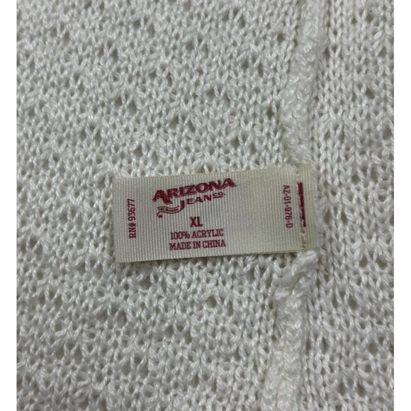 Full Crochet Knit Duster Cardigan Sweater XL Cream Boho Coastal Grandma Cottage - Picture 7 of 8